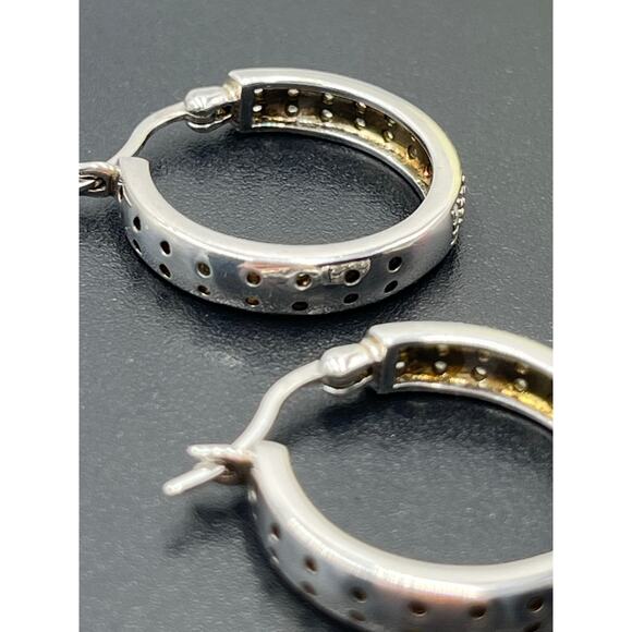 DBJ Dee Berkley 925 Sterling Silver Genuine Cut Diamond In & Out Hoop
Earrings - Picture 6 of 16